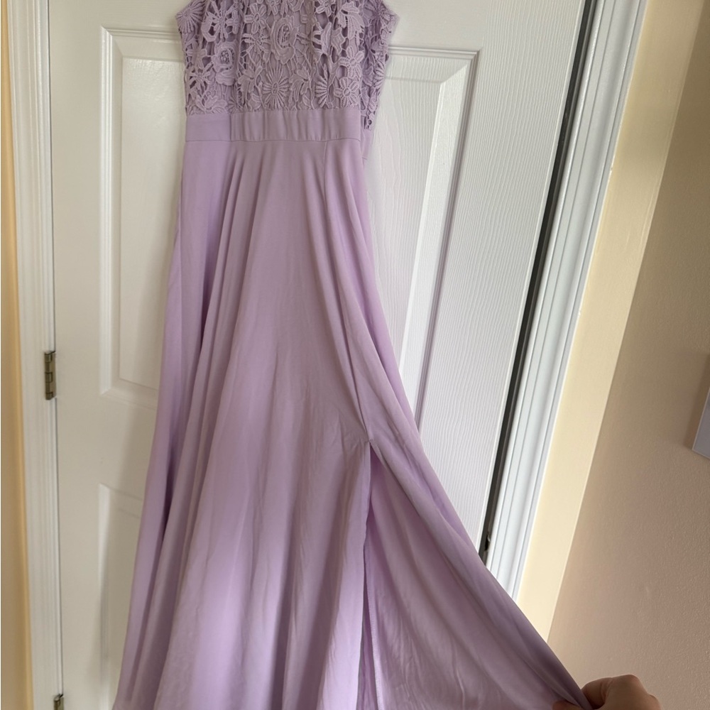 OPEN TO OFFERS!! Lulu's Light Purple Lace Halter Top Dress - Picture 2 of 4